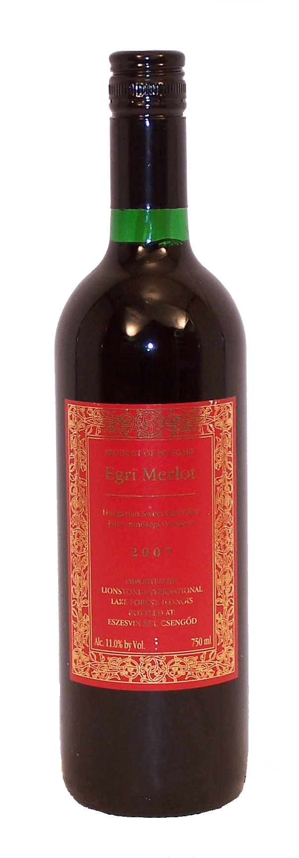 Egri  merlot, hungarian sweet red wine, hungary, 11% alc./vol. Full-Size Picture